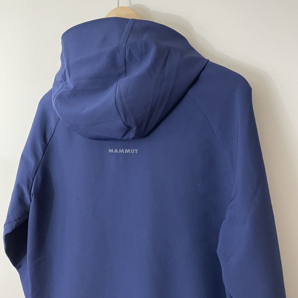 Mammut Macun Jacket Mens M Navy Blue Water Repellent Hooded Soft Shell Coat EUC - Picture 6 of 14